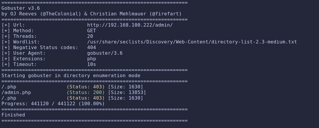 gobusterPhp image
